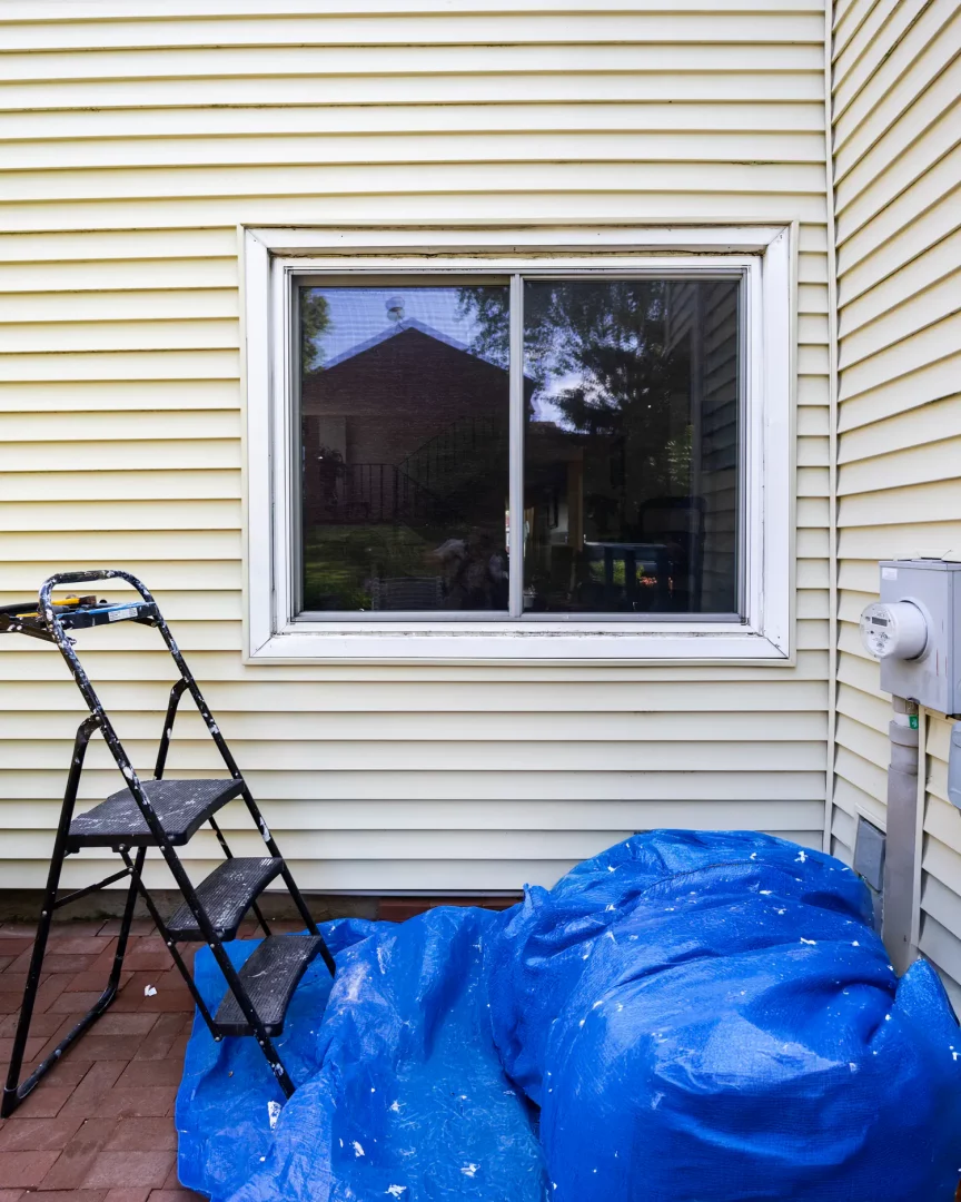 Window replacement Fairport NY – exterior view before removal.